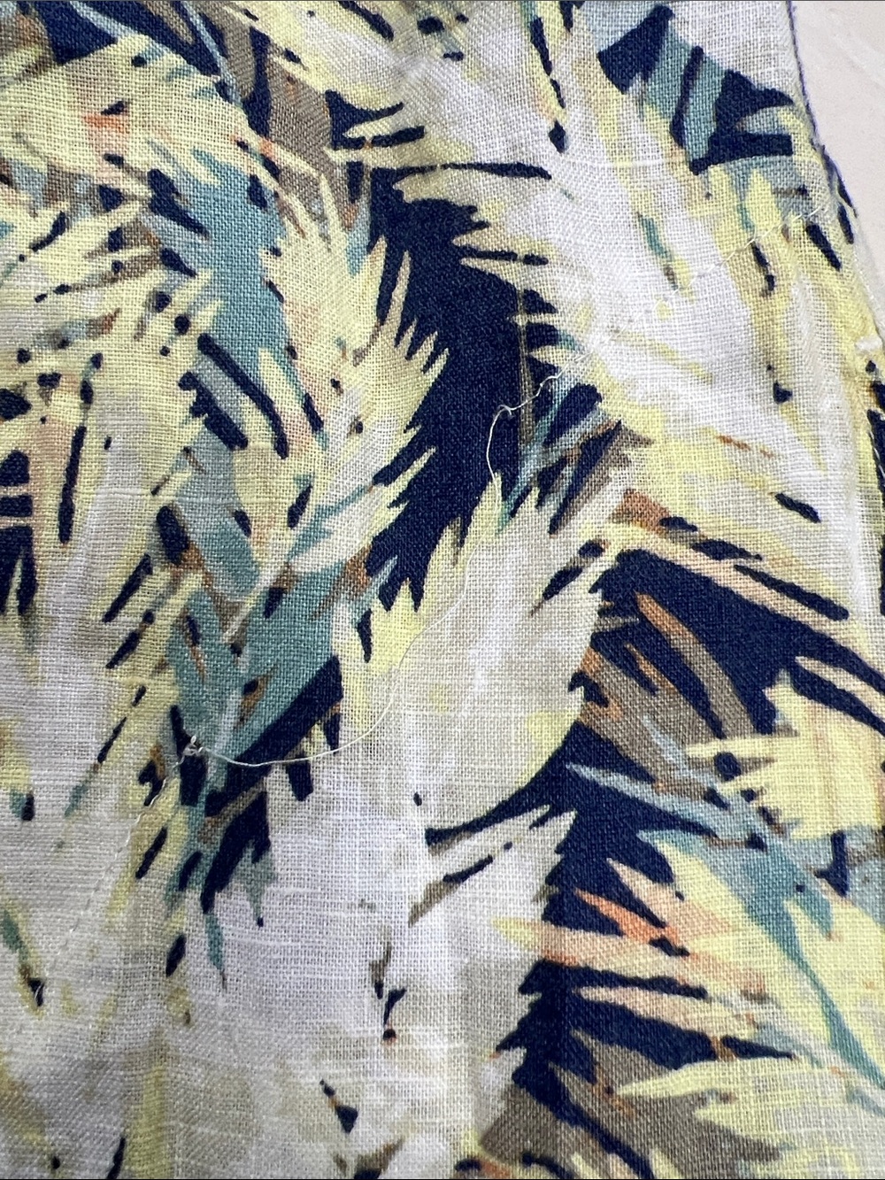 J. Jill Yellow, Navy & White Leaf-Print Maxi Dress - Picture 6 of 7